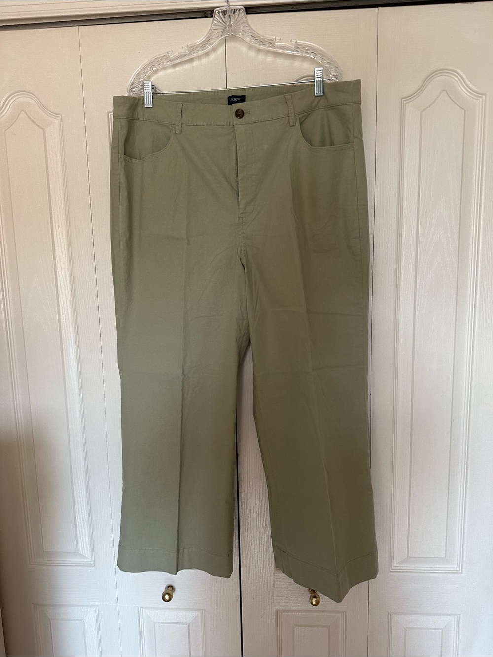 J. Crew Celery-colored Wide-Leg Chinos
